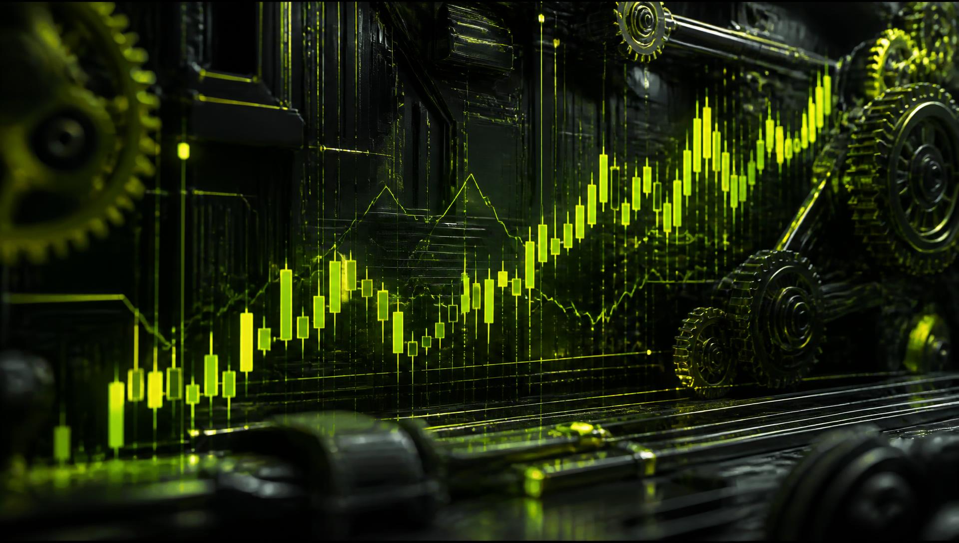 Abstract mechanical trading chart illustrating NordicFX platform research
